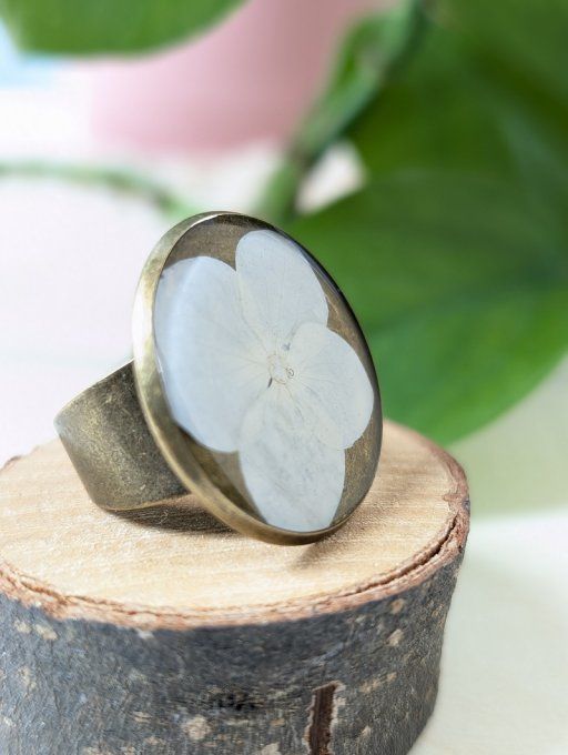 Bague en bronze fleur Hortensia Gwen