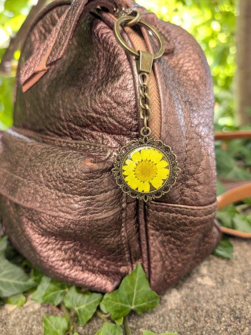 porte-clés bijoux de sac véritable fleur de Marguerite soleiluerite