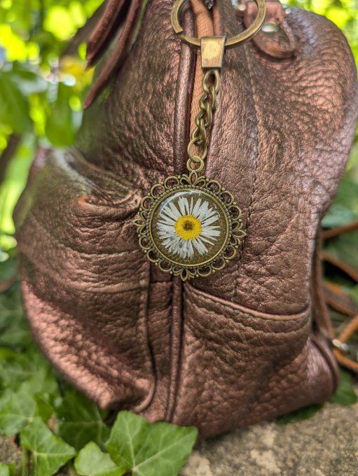 Porte-clés véritable fleur de pâquerette Zara